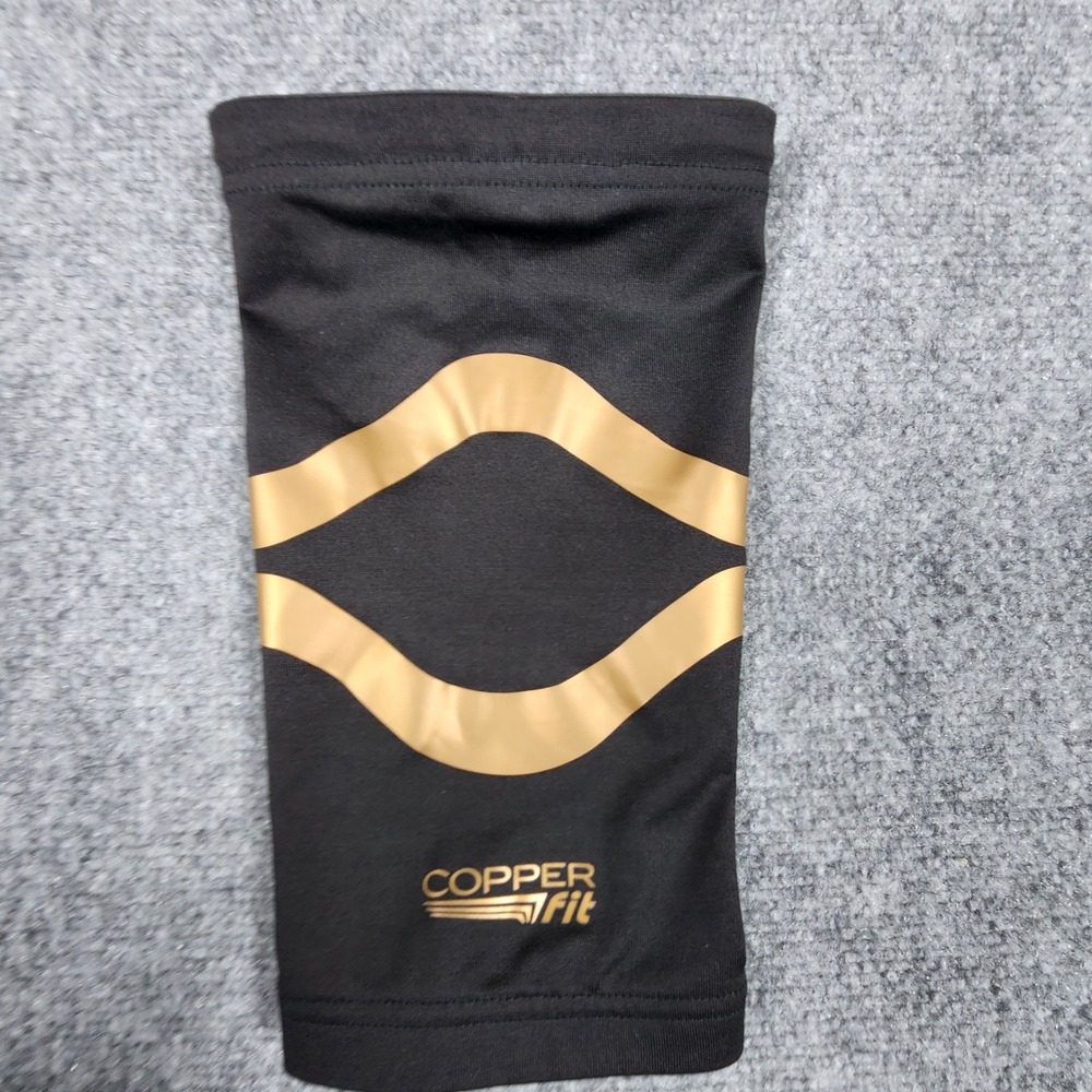 Copper Fit Compression Knee Sleeve Black Gold Large Sport Support 107QS01A